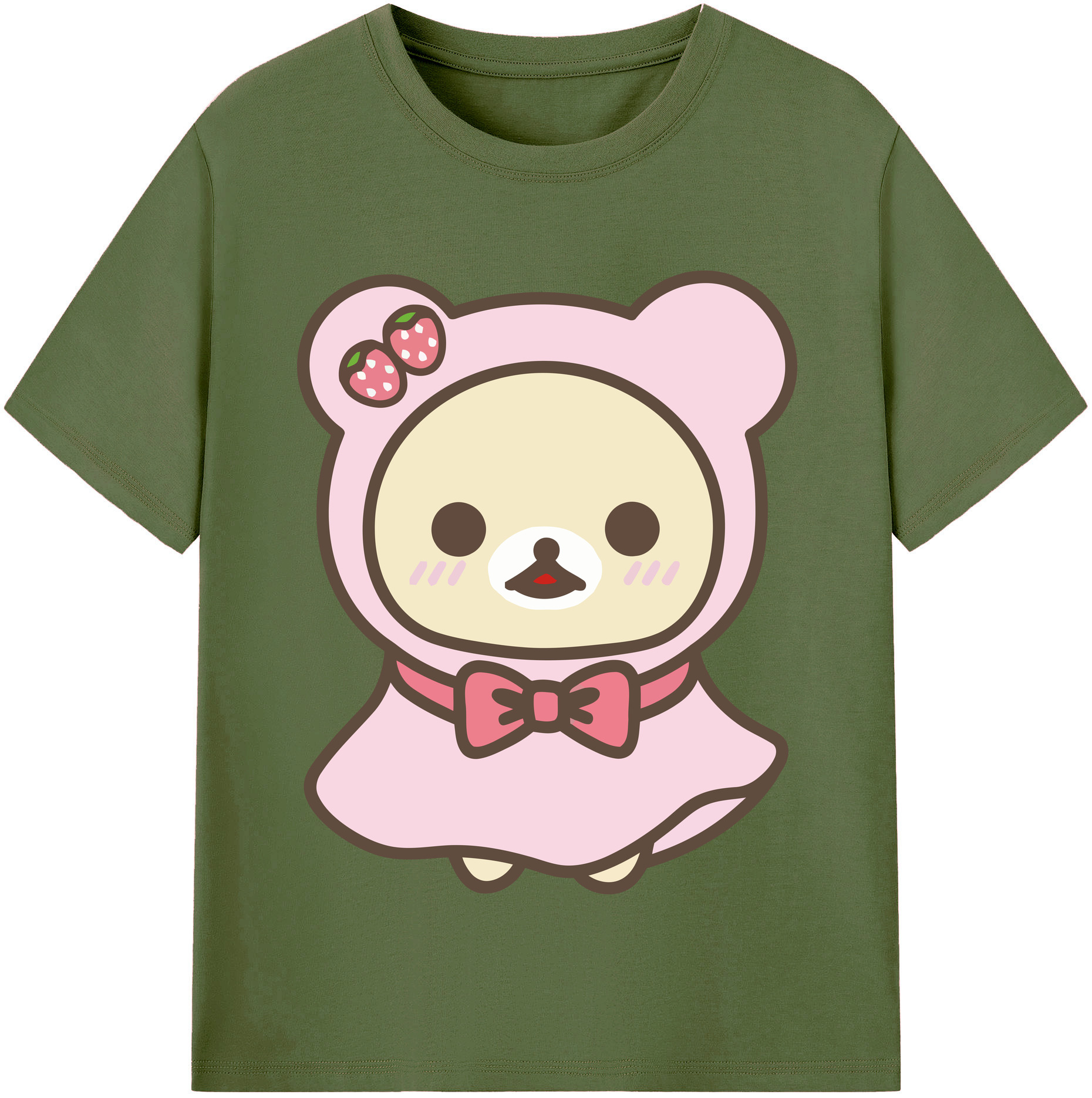 （画像用） リラックマ リラックマ キイロイトリ Rilakkuma Korilakkuma Kiiroitori 綿100％半袖Tシャツ（フロントプリント）